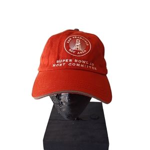 Super Bowl 50 red volunteer cap.